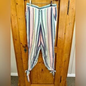 🎉Supply & Demand Striped Baggy Bottom Tie Trousers - Very Cute! Size Small
